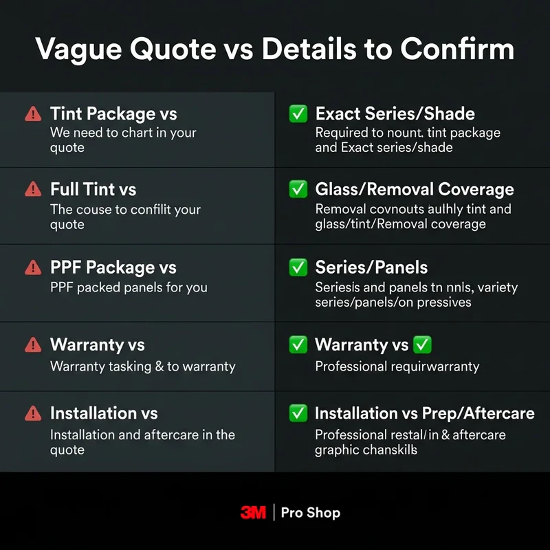 3M authorized tint and PPF shop Subang Jaya quote comparison showing details buyers should confirm.